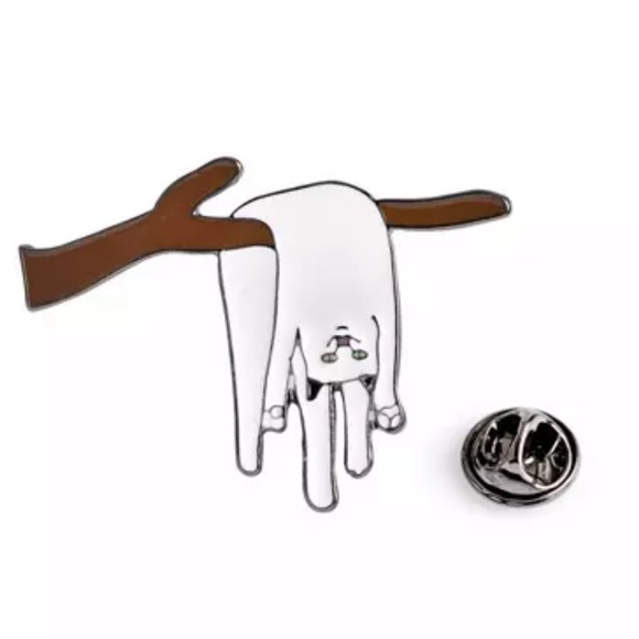 Accessories - NEW WHITE UPSIDE DOWN CAT ENAMEL PIN